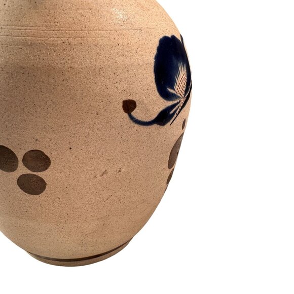 Mexican Folk Art Floral Vase Bird Sandstone Vintage Pottery Handcrafted Painted - Picture 7 of 16